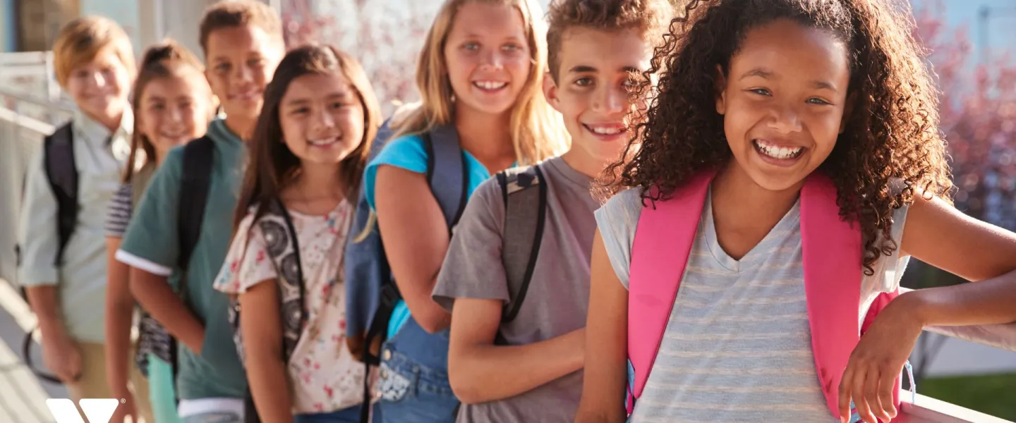 Kids with backpacks