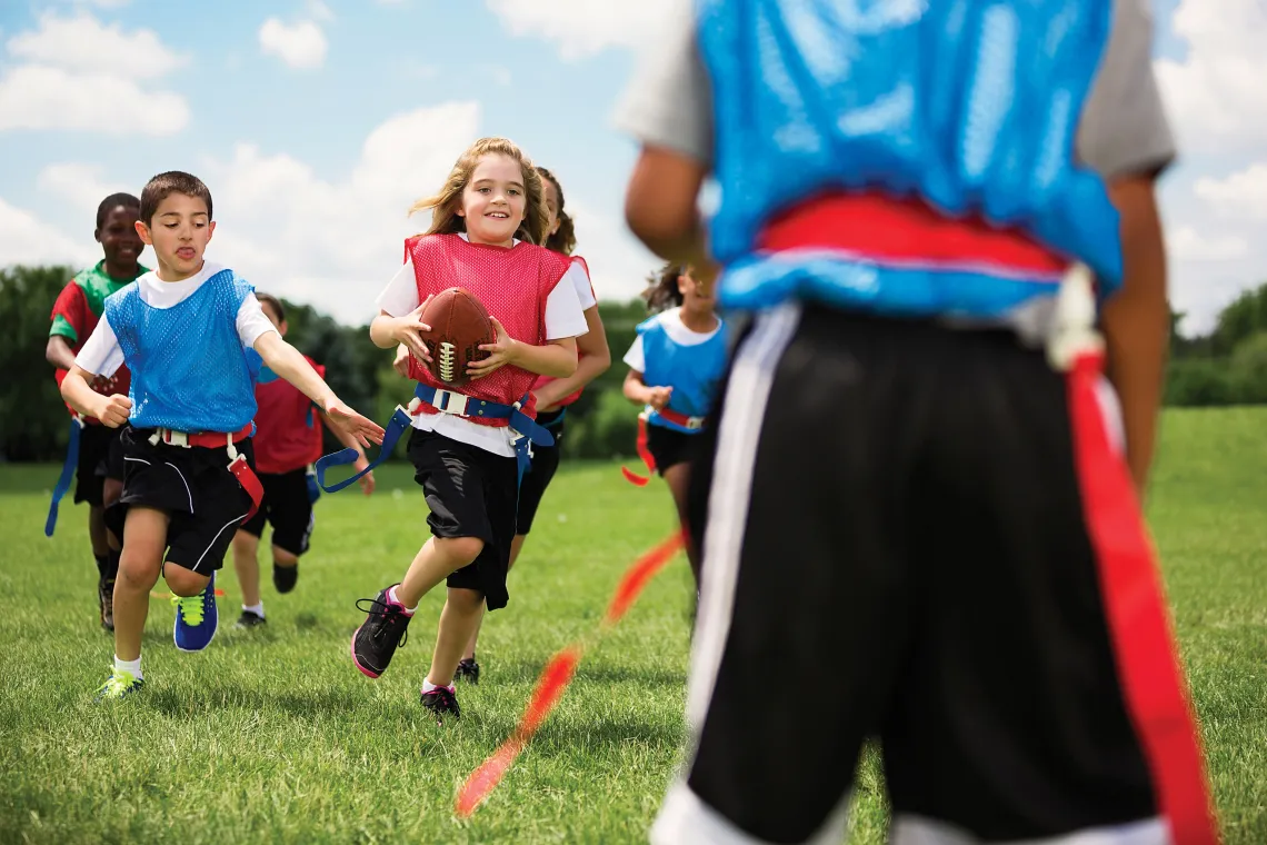 Kids playing flag football