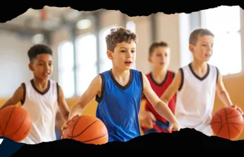 Kids playing basketball