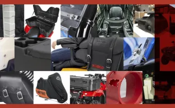 Collage of products made by Redline Plastics
